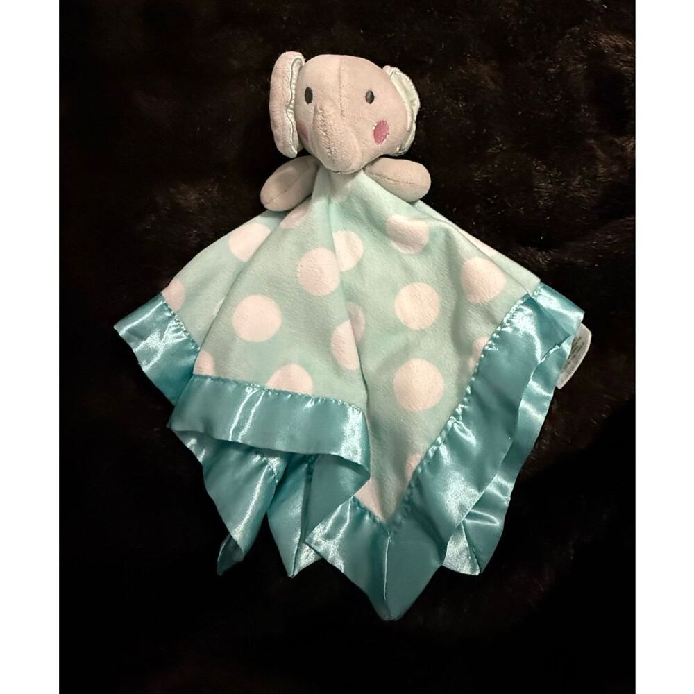 Circo Blue Polka Dot Elephant Lovey Security Blanket‎